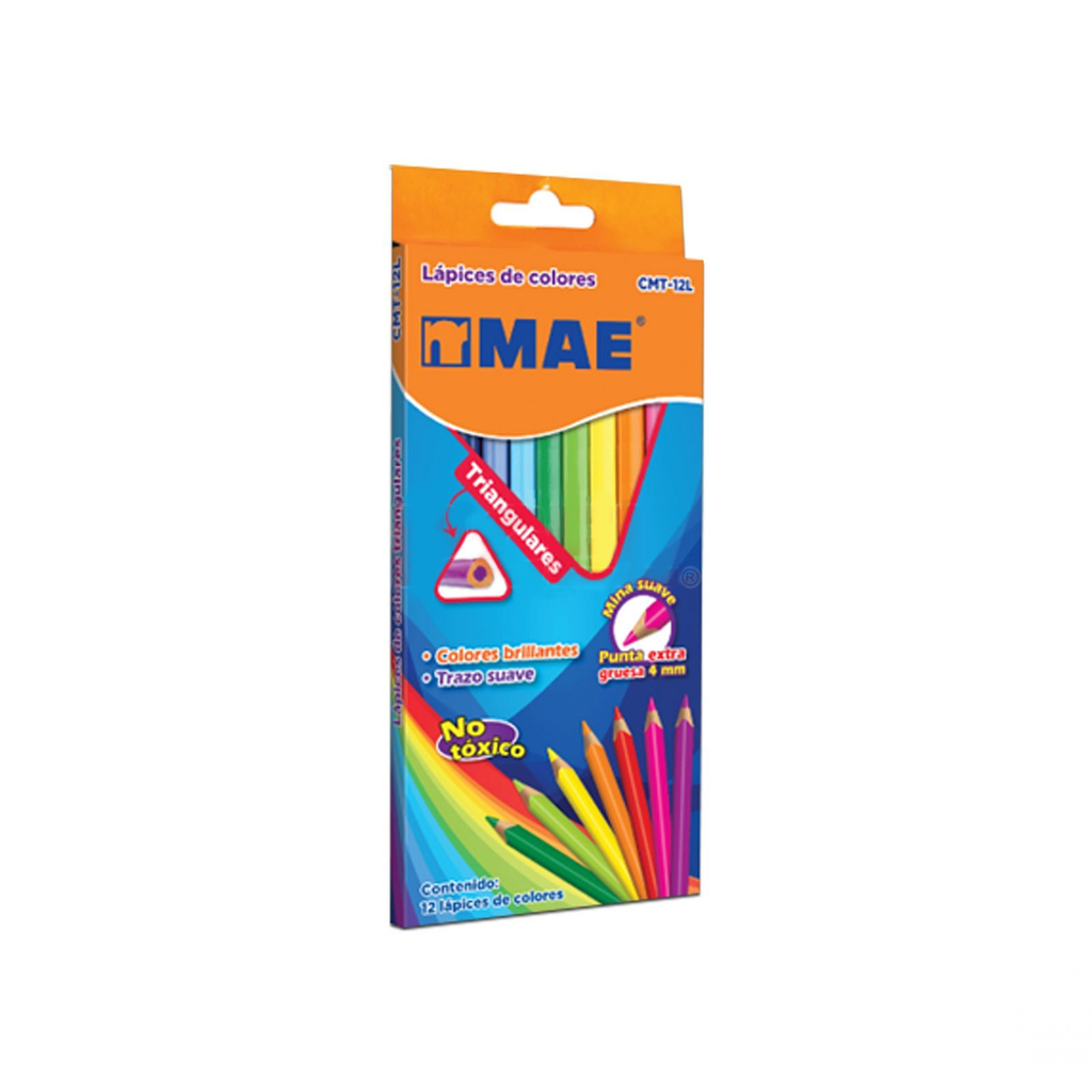 COLORES MADERA MAE TRIANGULARES LARGOS C/12 PZAS