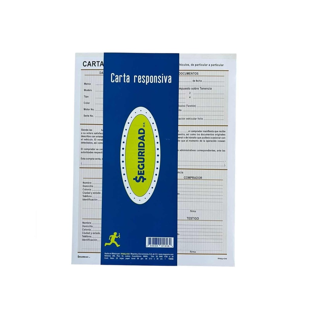 CARTA RESPONSIVA SEGURIDAD C/25HJS MAYCO