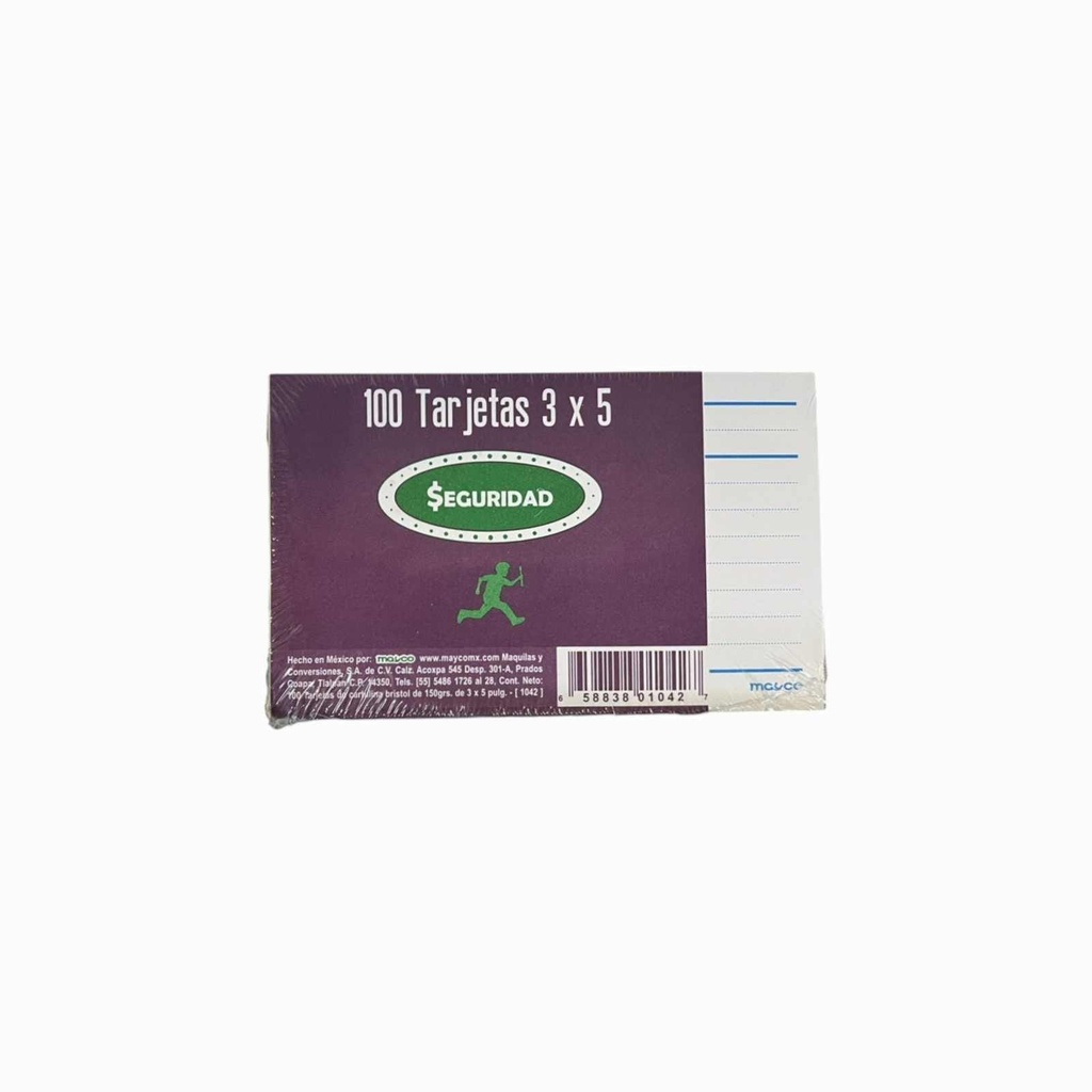 [MYC1042] FICHA MAYCO BIBLIOGRAFICA 3X5 RAYA 160 GRS