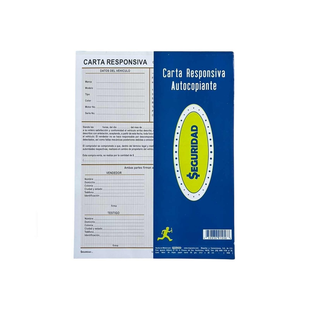 CARTA RESPONSIVA AUTOCOPIANTE MAYCO