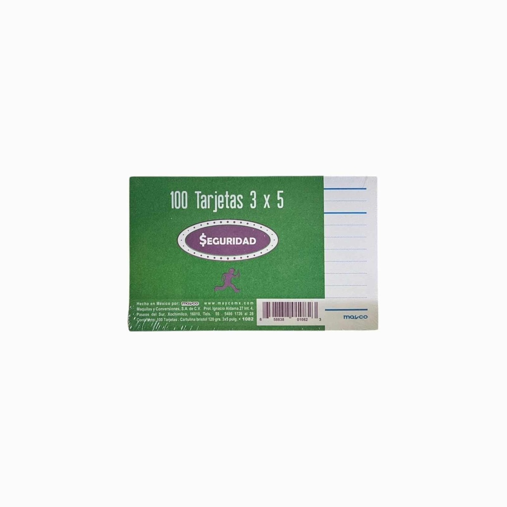 [MYC1082] FICHA MAYCO BIBLIOGRAFICA 3X5 RAYA 120GRS