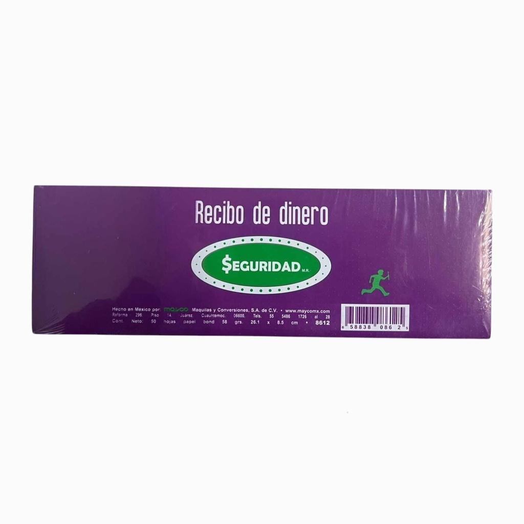 [MYC8612] RECIBO DE DINERO C/TALON 50HJS