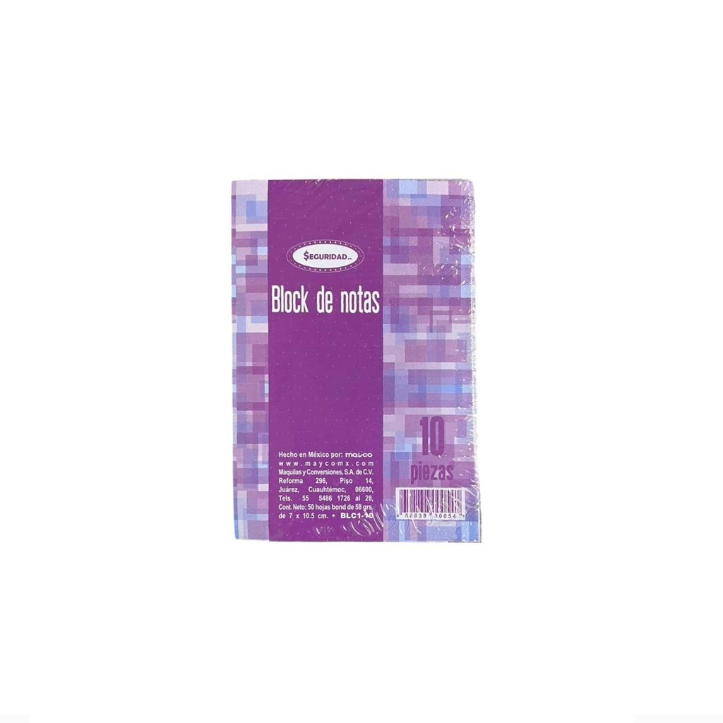 [MYCBLC1] BLOCK DE CALCULO 1/8 BOND SEGURIDAD