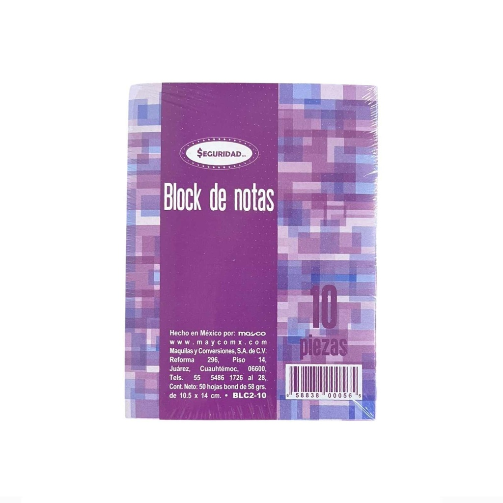BLOCK DE CALCULO 1/4 BOND SEGURIDAD