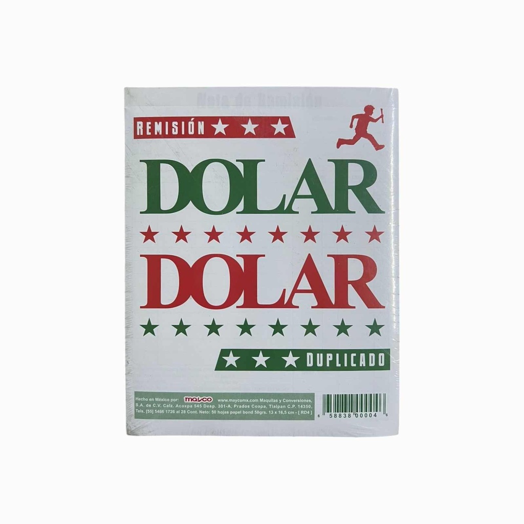 REMISION DOLAR ESQUELA DUPLICADO C/50HJS MAYCO