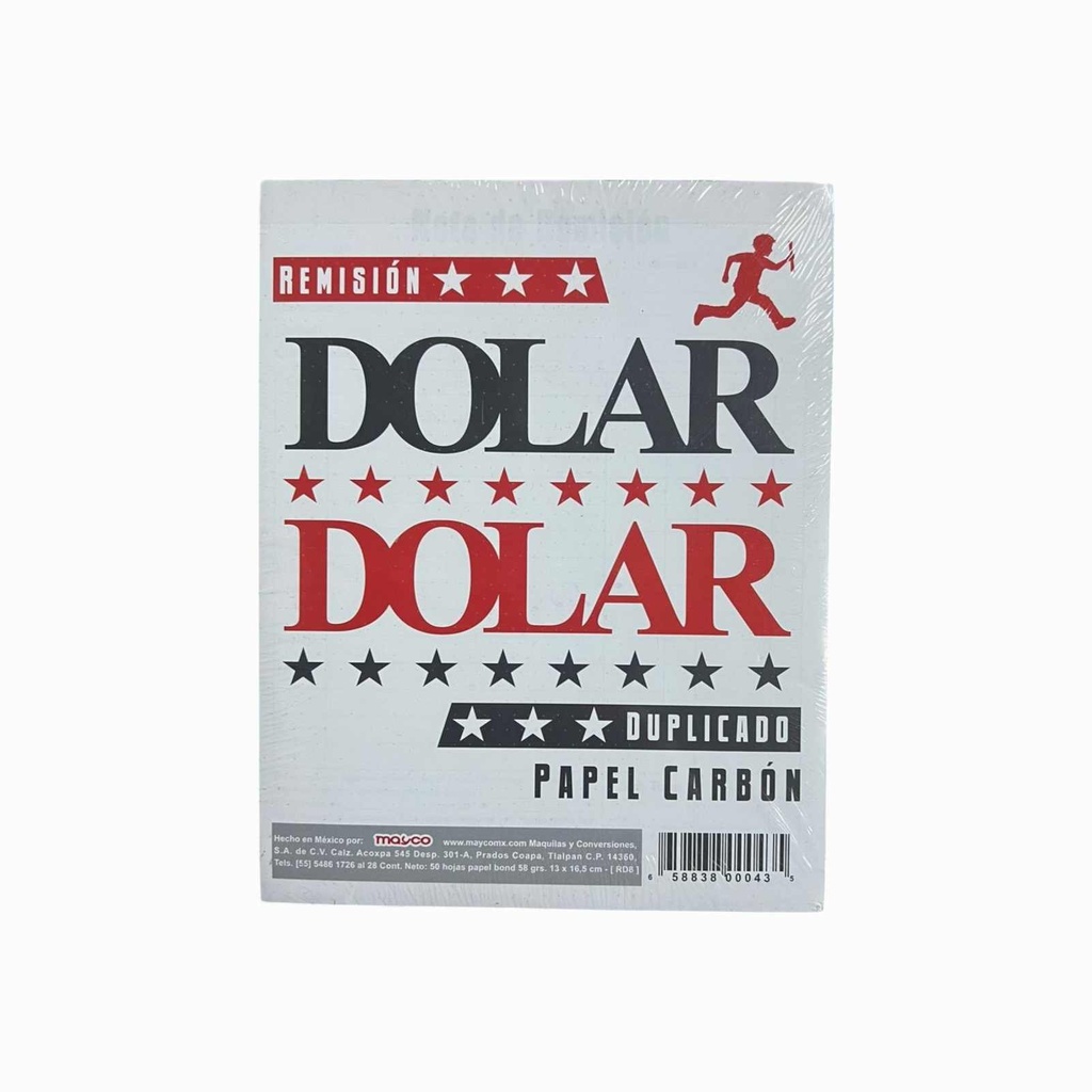 [MYCRD8] REMISION DOLAR ESQUELA DUPLIC.C/CARBON C/50HJS MAYCO
