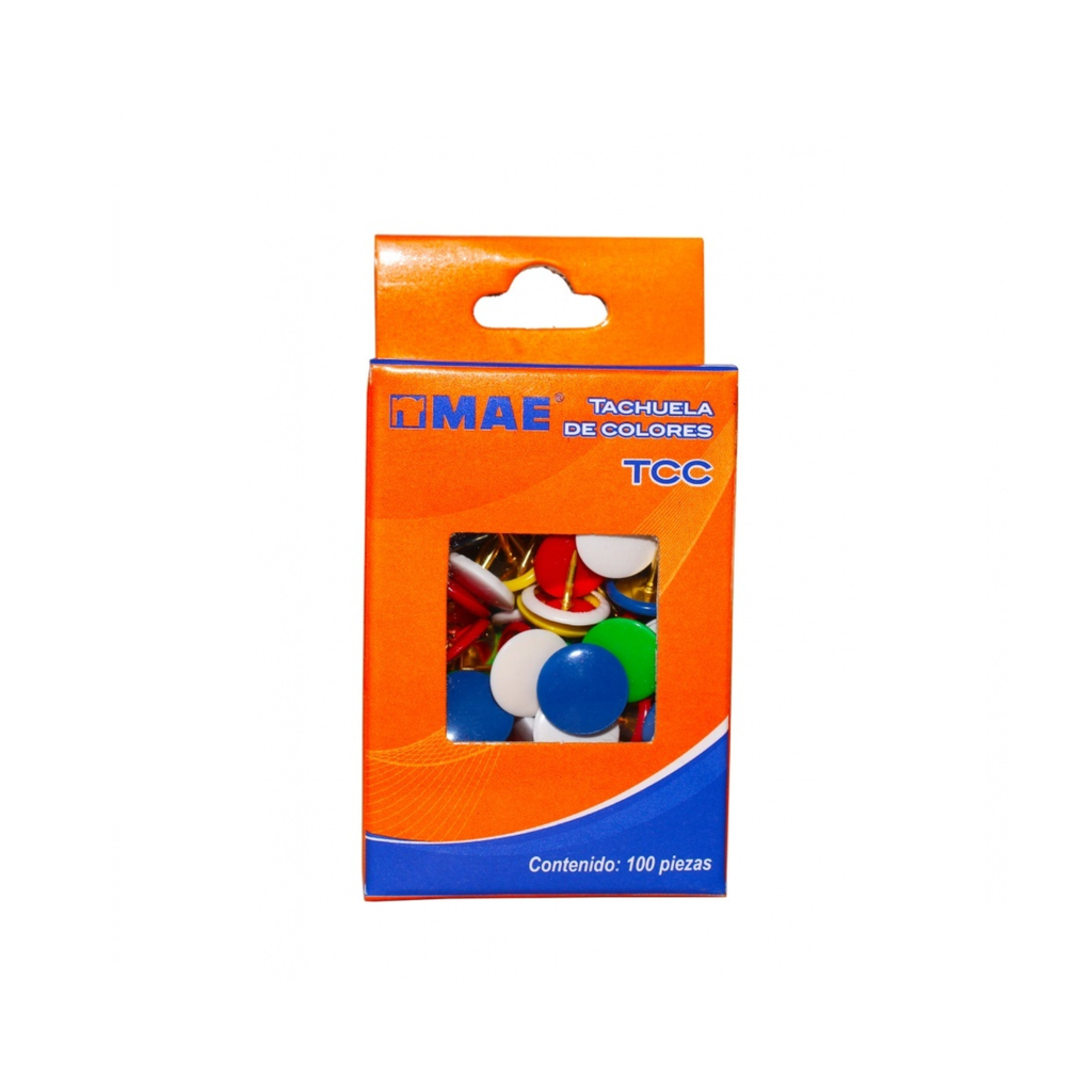 TACHUELA  DE COLOR CUBIERTA PVC C/100PZA