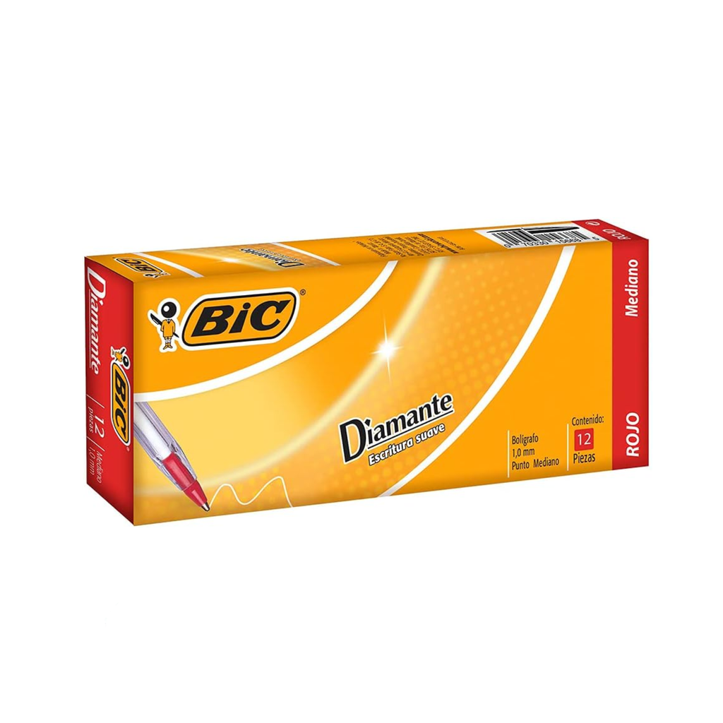 BOLIGRAFO DIAMANTE MED. ROJO  MSD11R 12C