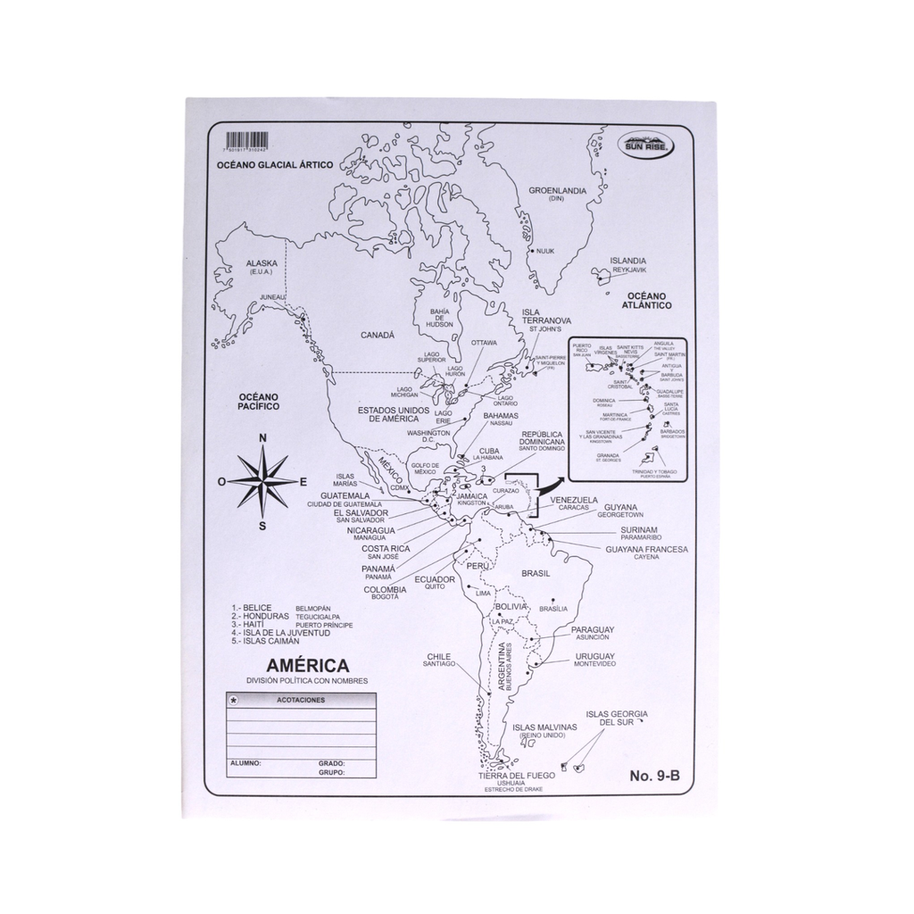MAPA SUNRISE B/N C/100PZAS