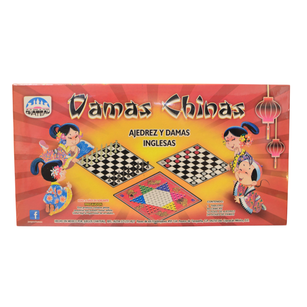 [20212] JUEGO DAMAS CHINAS CON AJEDREZ