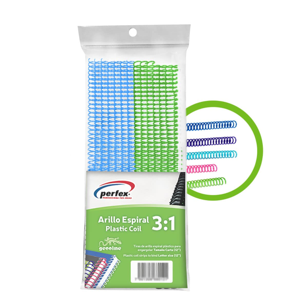 ARILLO ESPIRAL PERFEX 3:1 100 H MULTICOLOR (12MM) 26T