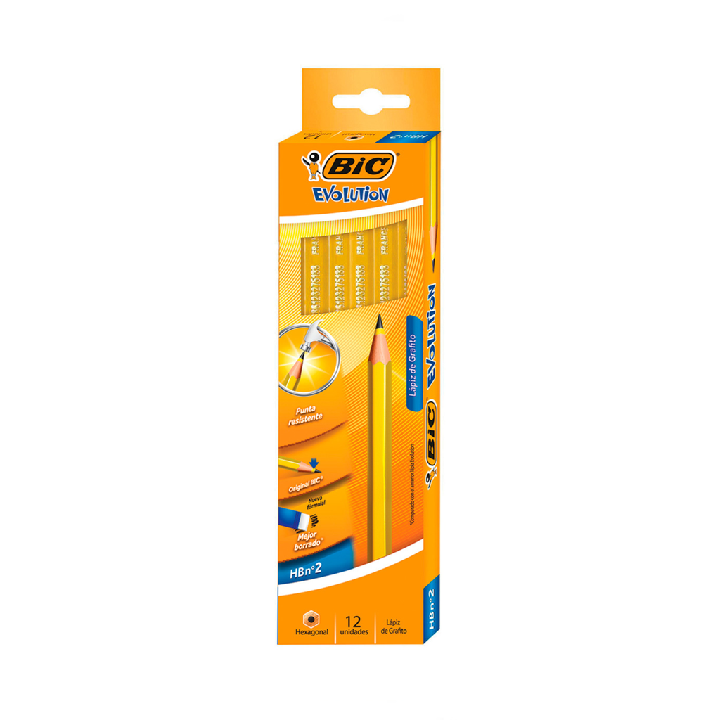 LAPIZ BIC EVOLUTION GRAFITO C/12PZS