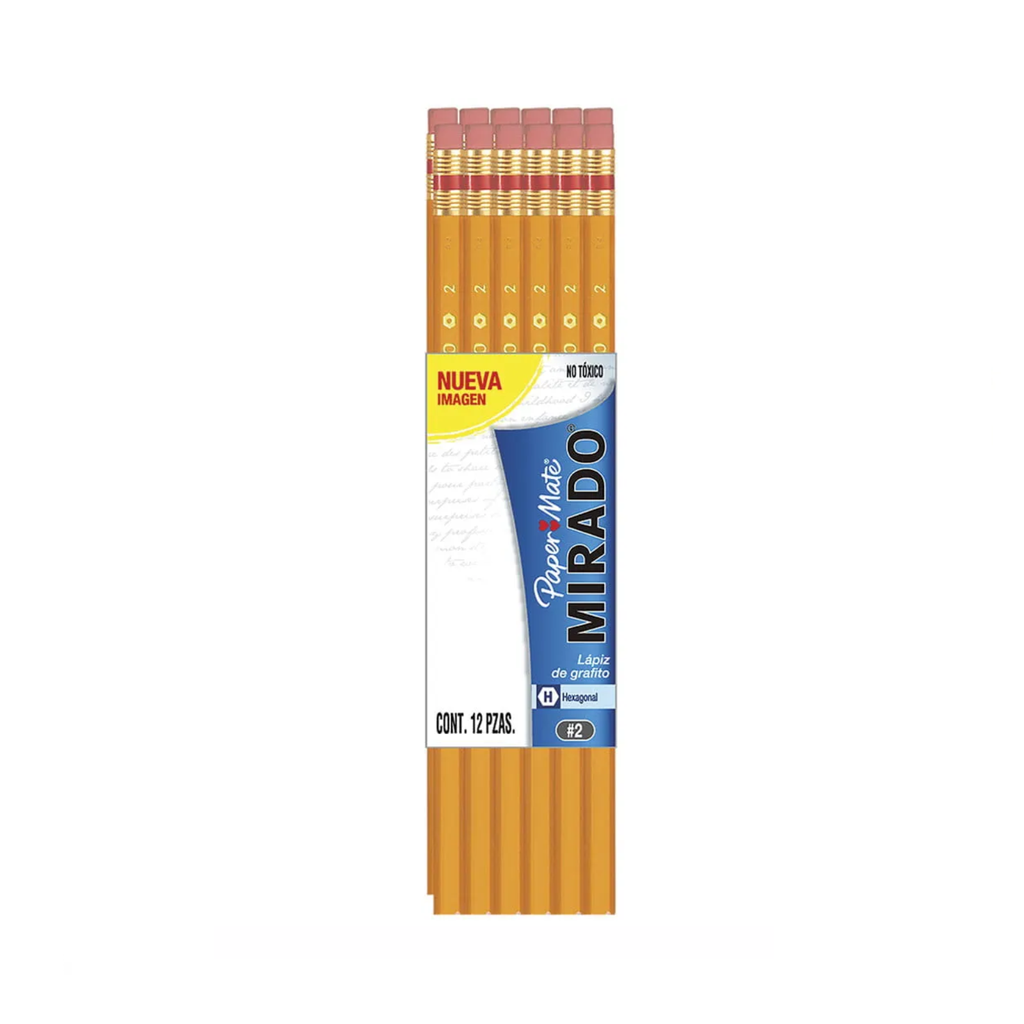 LAPIZ PAPER MATE MIRADO HEXAGONAL #2 C/12PZA