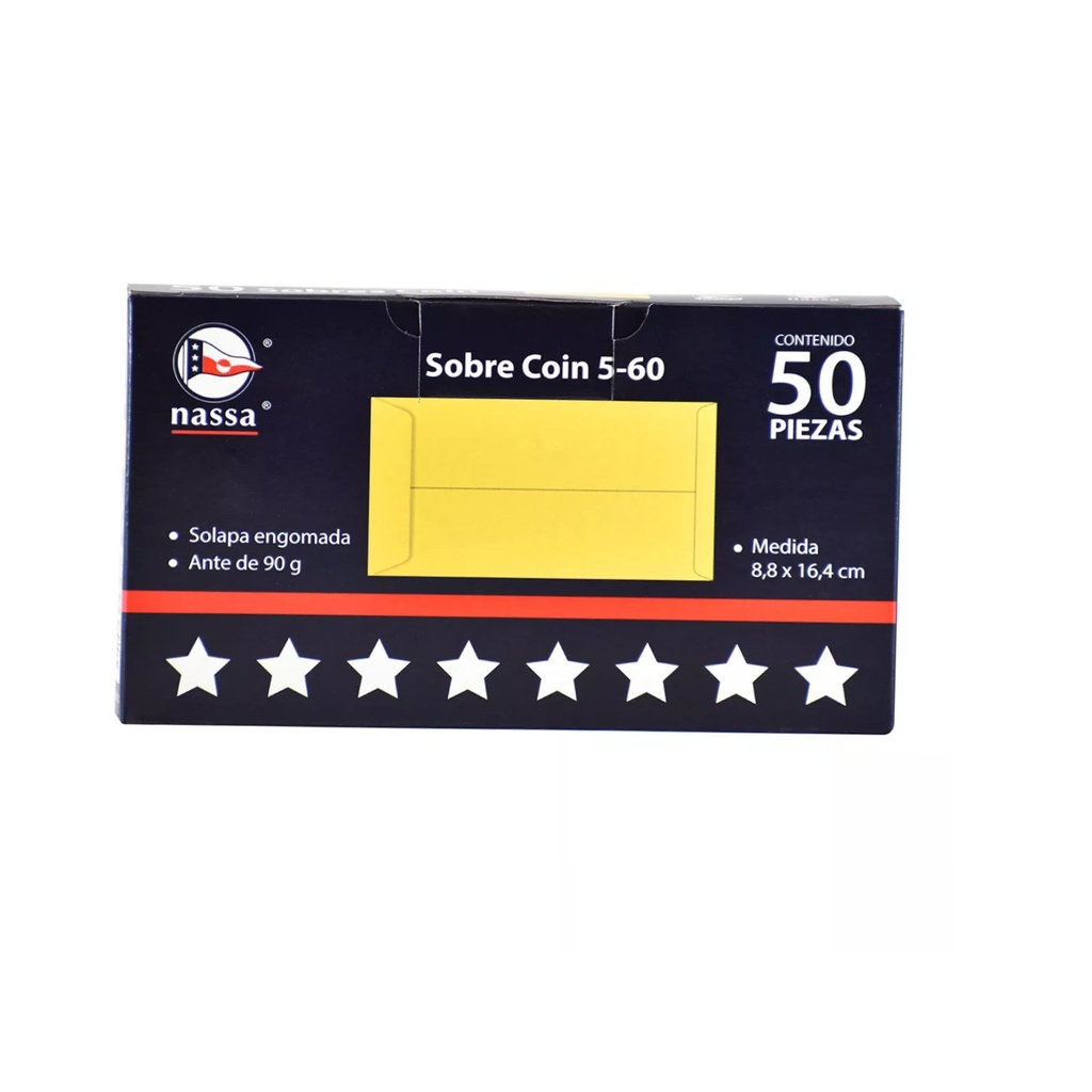 SOBRE COIN ARPAPEL 8.8X16.4CM C/50 PZA