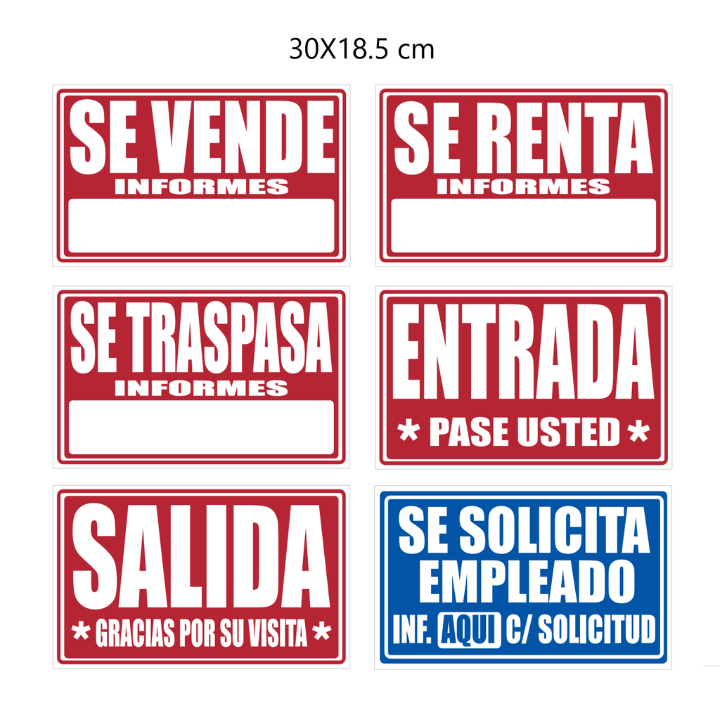 SEÑALAMIENTOS 30X18.5CM