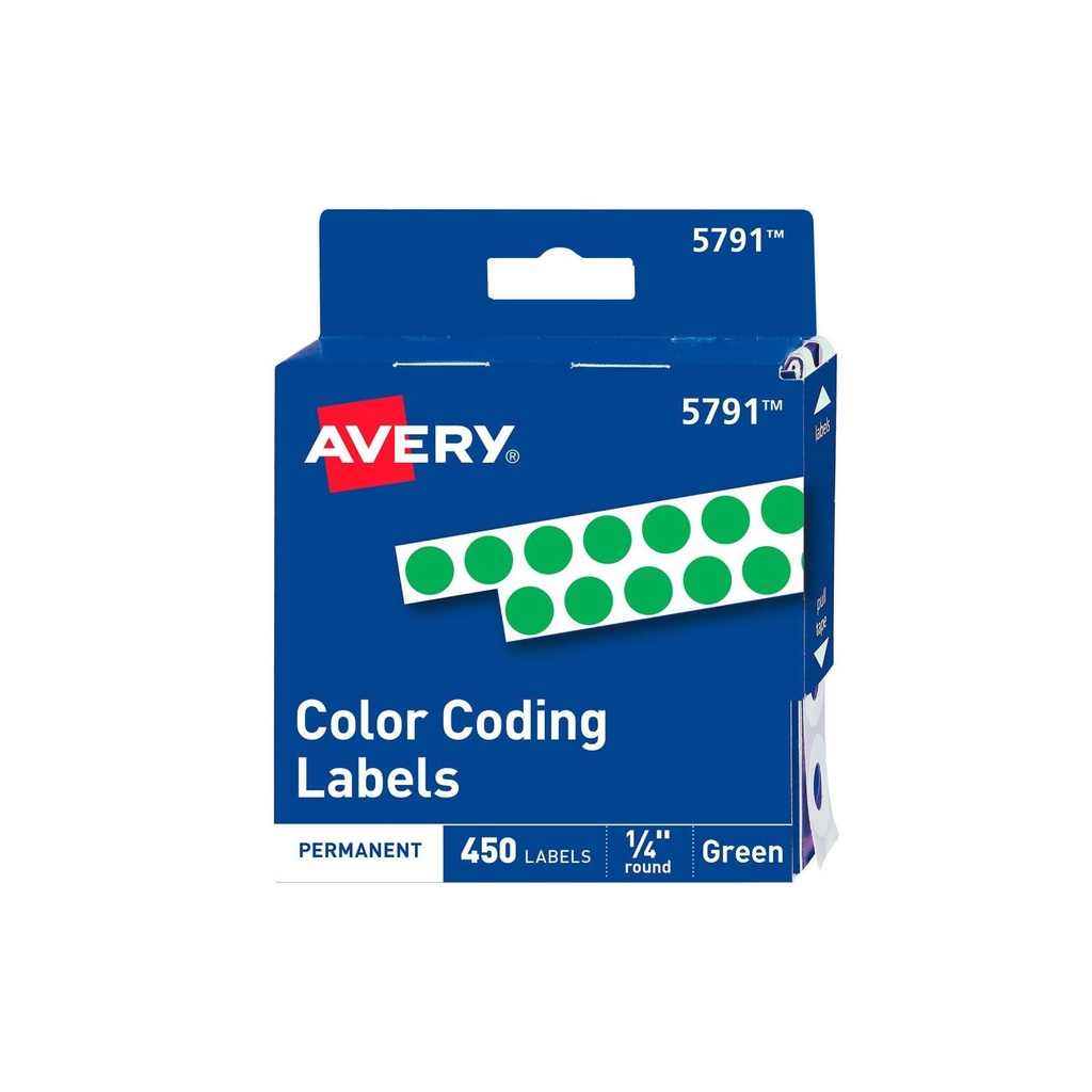 ETIQUETAS AVERY DE CODIGOS VERDE C/450 PZA
