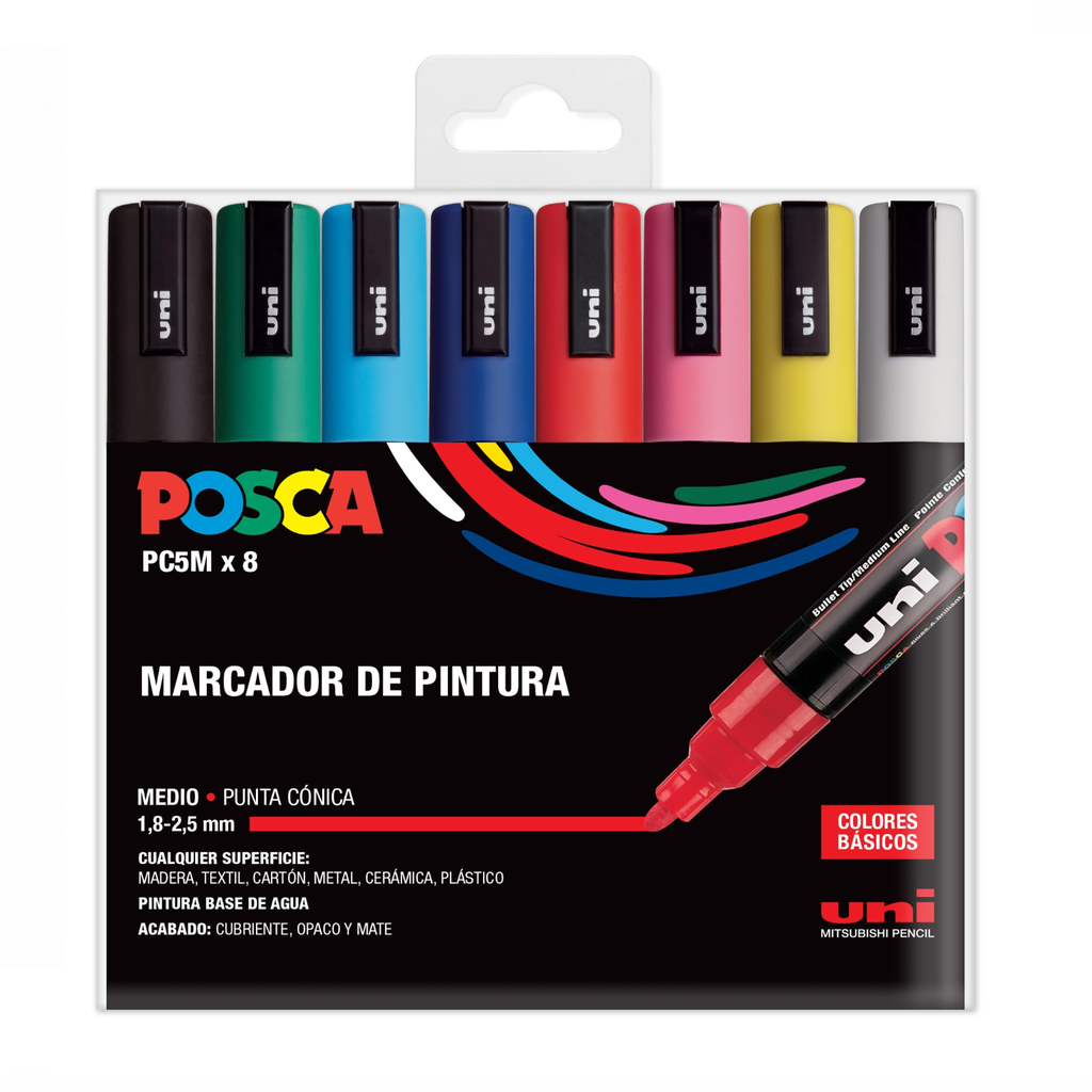 POSCA MARCADOR CON 8 PIEZAS C/SURTIDOS