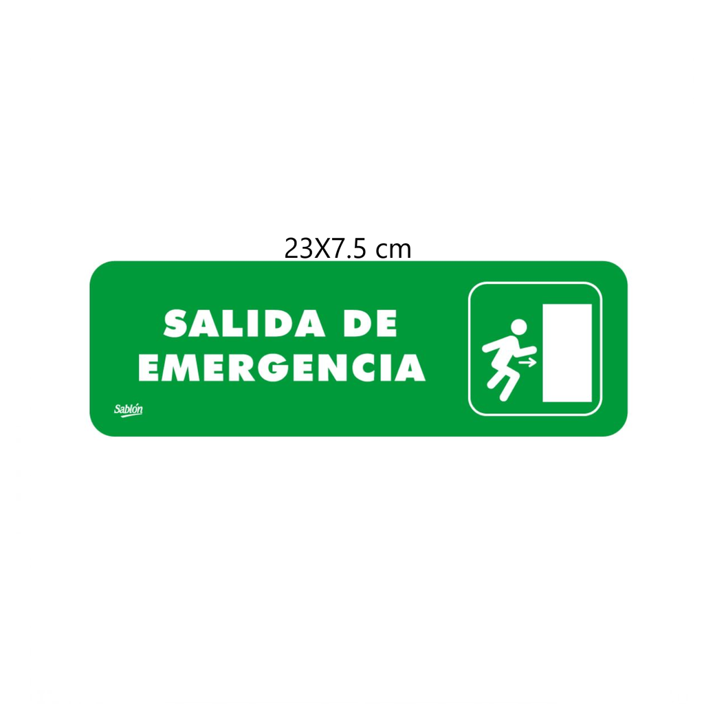 SEÑALAMIENTO ''SALIDA DE EMERGENCIA'' 23X7.5 CM