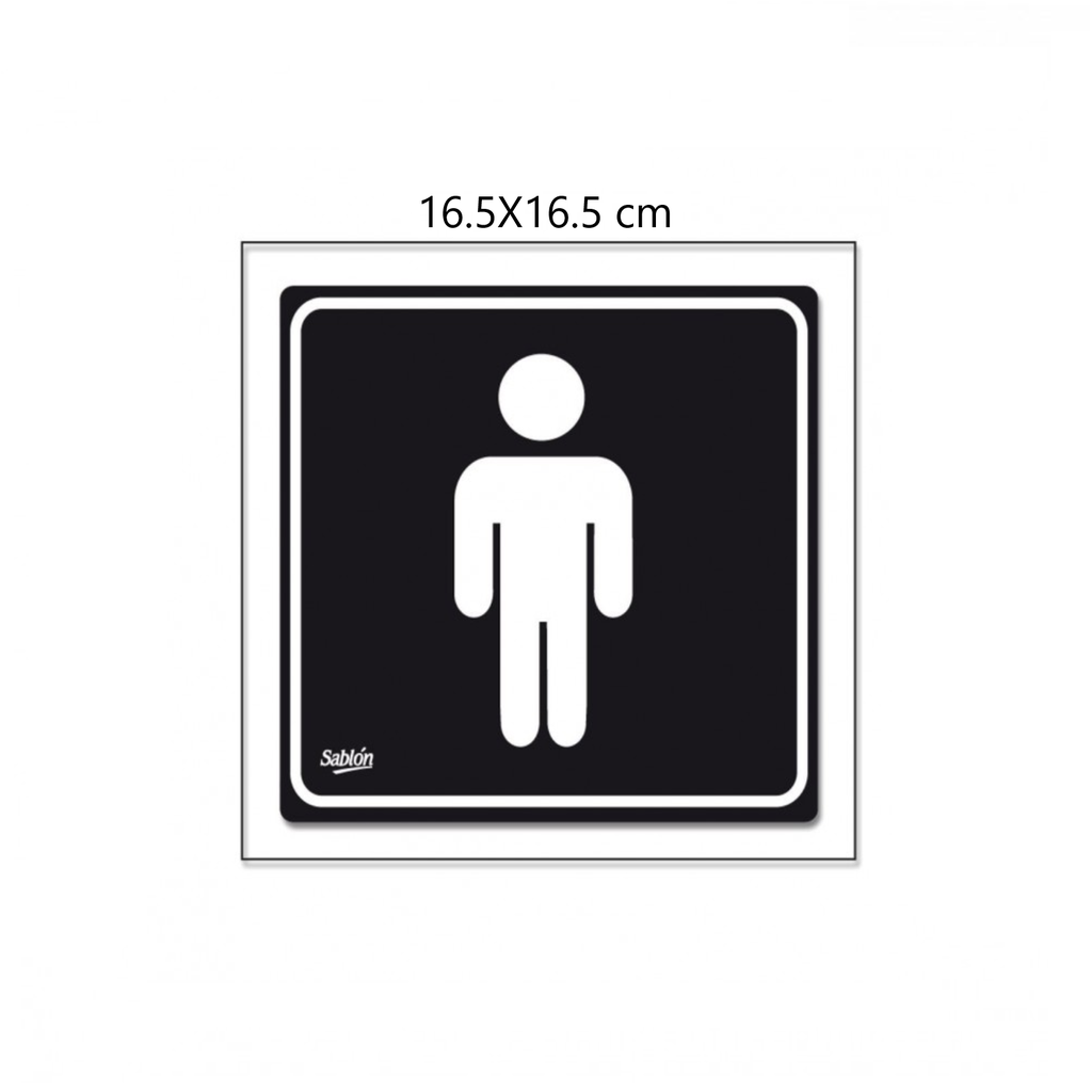 SEÑALAMIENTO ''BAÑO HOMBRES'' MINI ELITE 16.5X16.5 CM