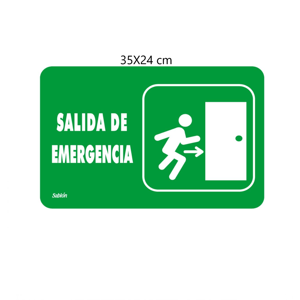 SEÑALAMIENTO ''SALIDA DE EMERGENCIA'' 35X24 CM