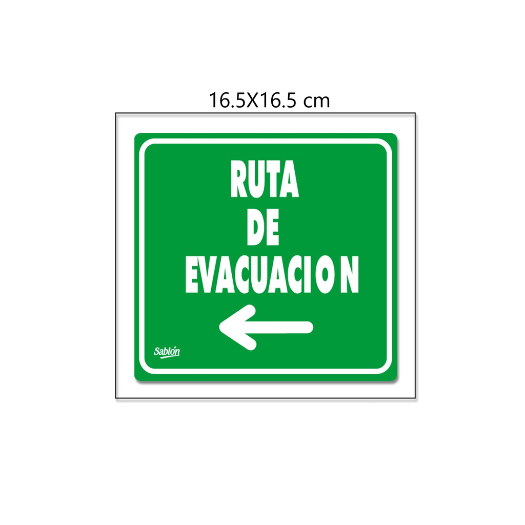 SEÑALAMIENTO ACRILICO ''RUTA DE EVACUACION IZQ.'' MINI ELITE