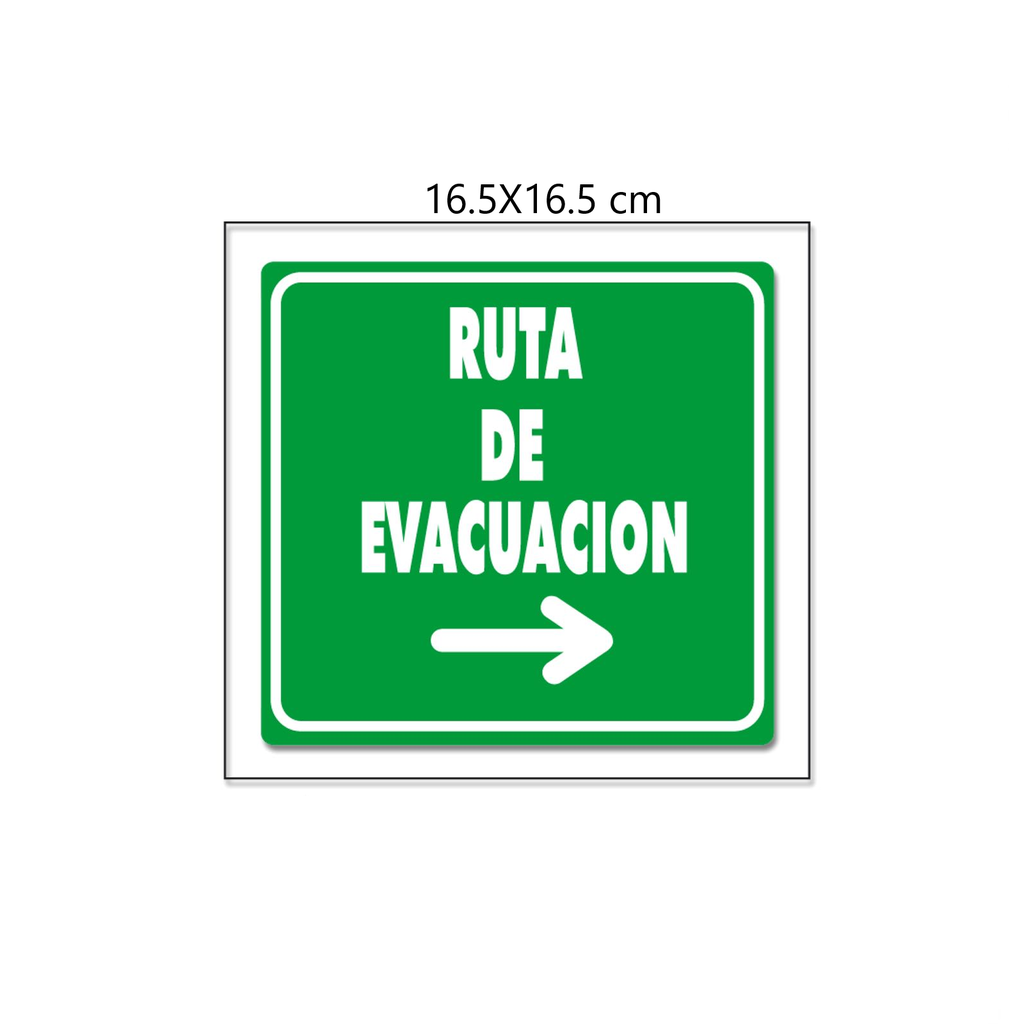 [AZO7834] SEÑALAMIENTO ACRILICO ''RUTA DE EVACUACION DER.'' MINI ELITE