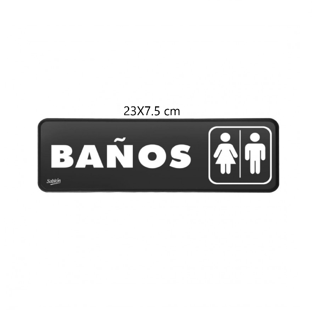 SEÑALAMIENTO ''BAÑOS'' 23X7.5 CM