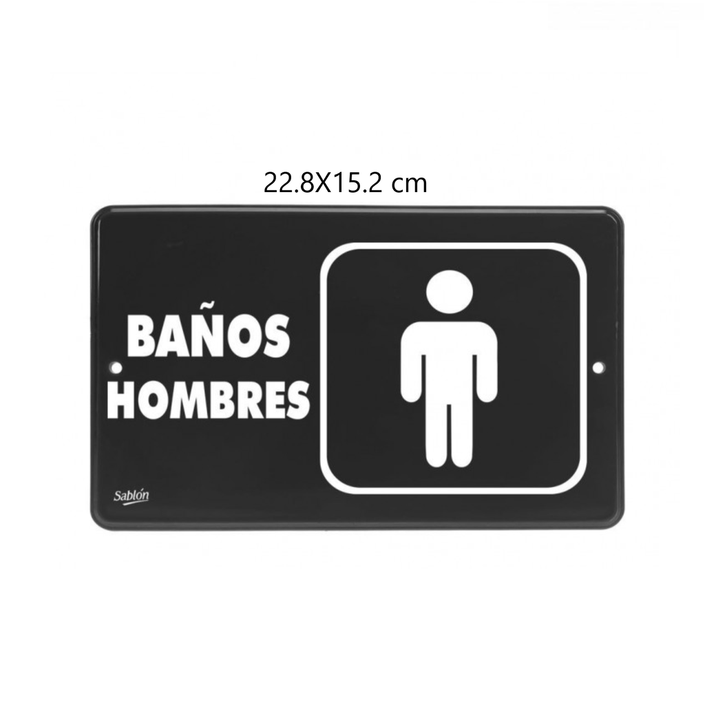 SEÑALAMIENTO ''BAÑO HOMBRES'' 22.8X15.2 CM
