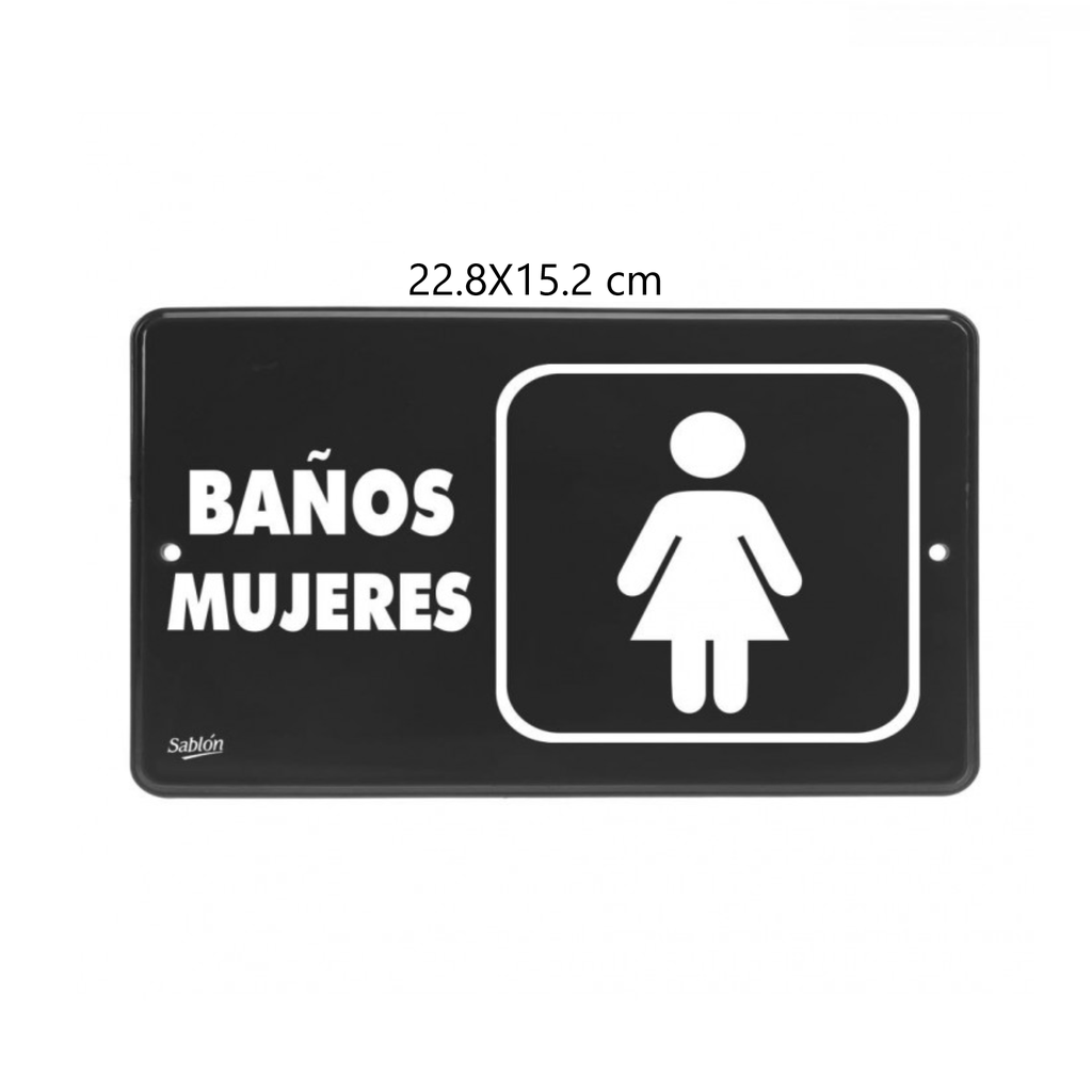 [AZO7931] SEÑALAMIENTO ''BAÑO MUJERES'' 22.8X15.2 CM