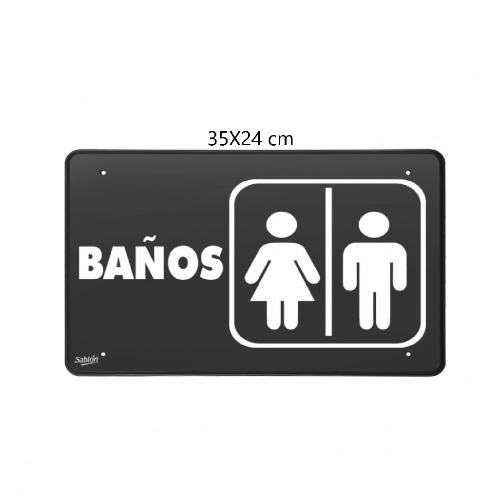 SEÑALAMIENTO ''BAÑOS'' 35X24 CM