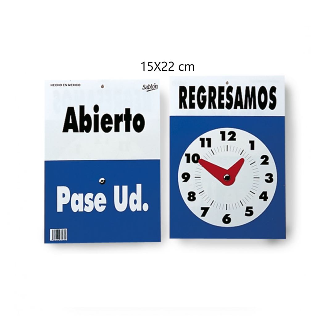 [AZO7960] SEÑALAMIENTO ''RELOJ'' 15 X 22 CMS