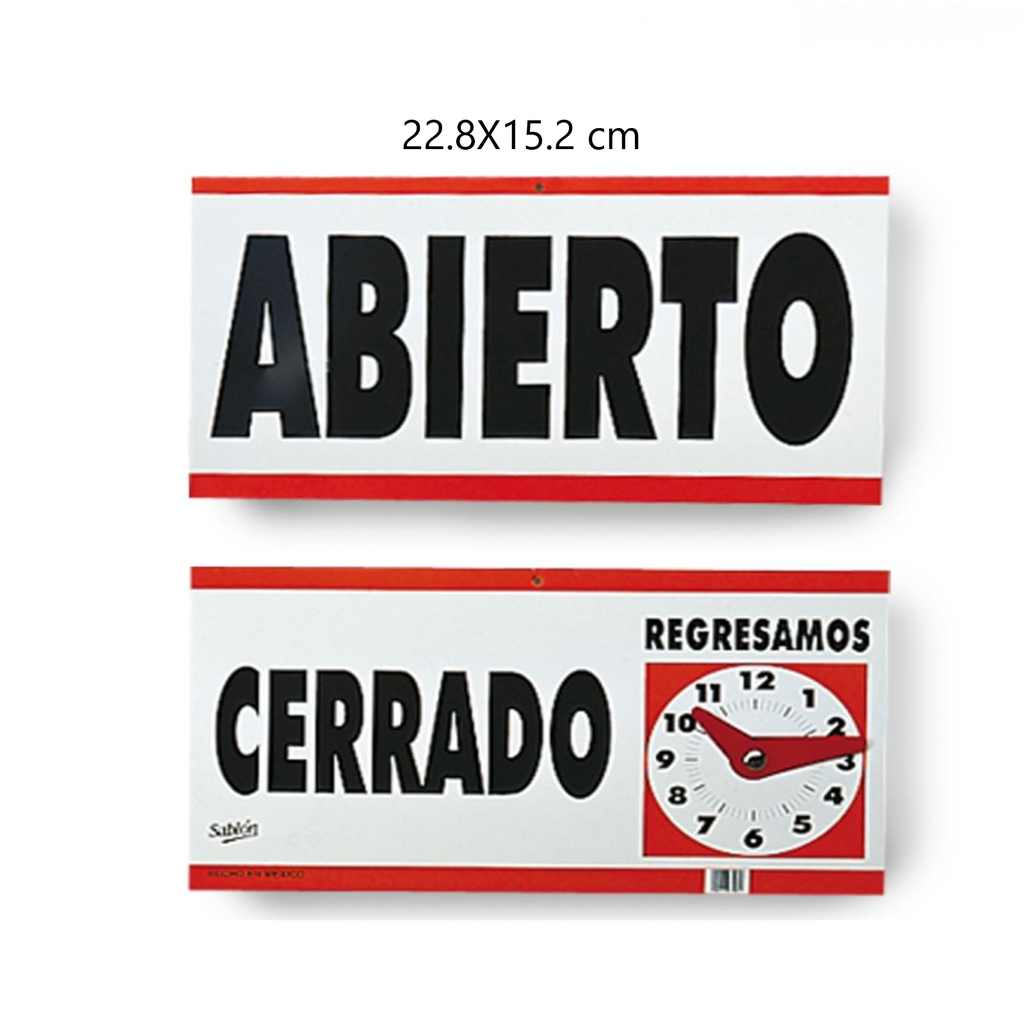 SEÑALAMIENTO ''ABIERTO-CERRADO'' 29X15 CM