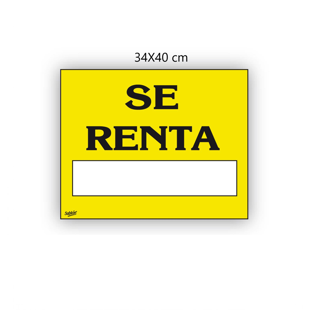 SEÑALAMIENTO ''SE RENTA'' 34X40 CM