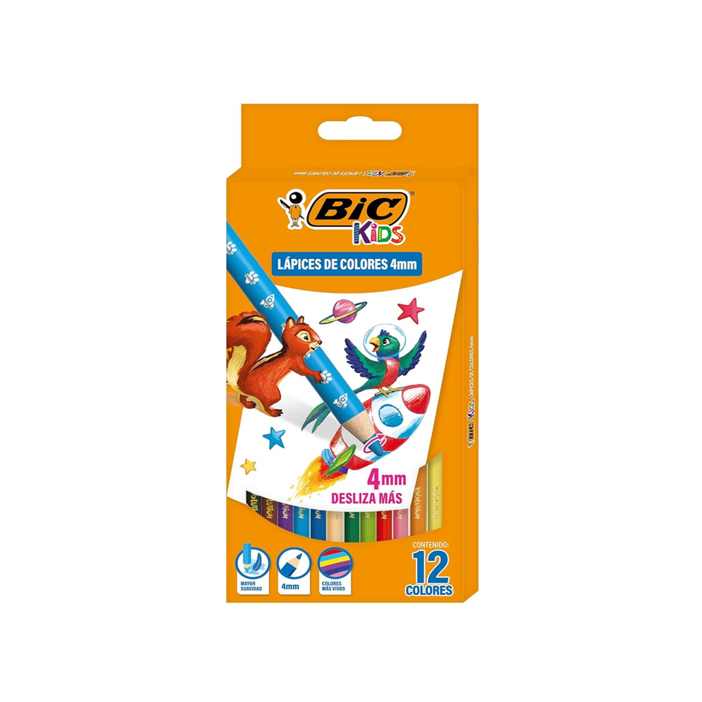 COLORES BIC EVOLUTION  4MM  12PZS