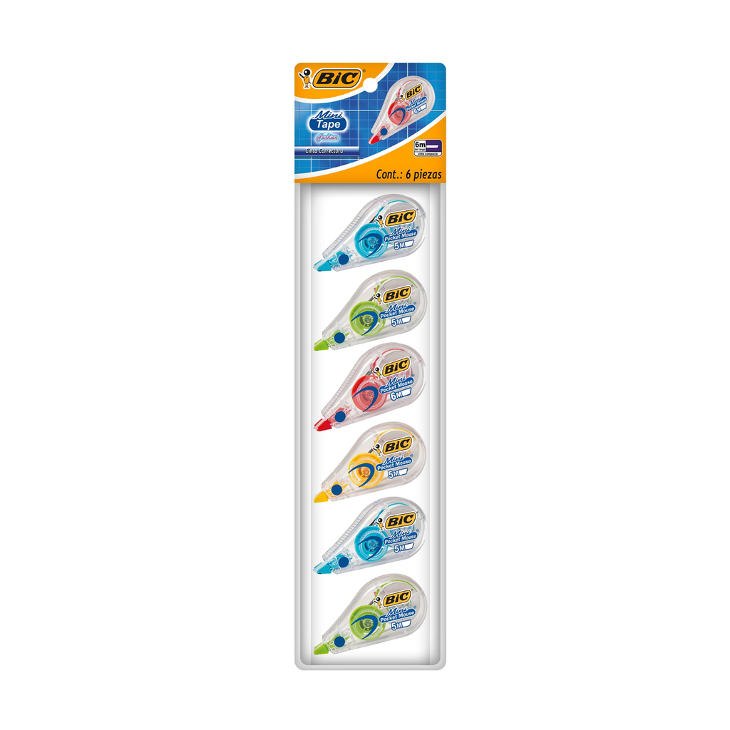 CINTA BIC CORRECTORA MICRO TAPEFASHION SUR C/6PAZ