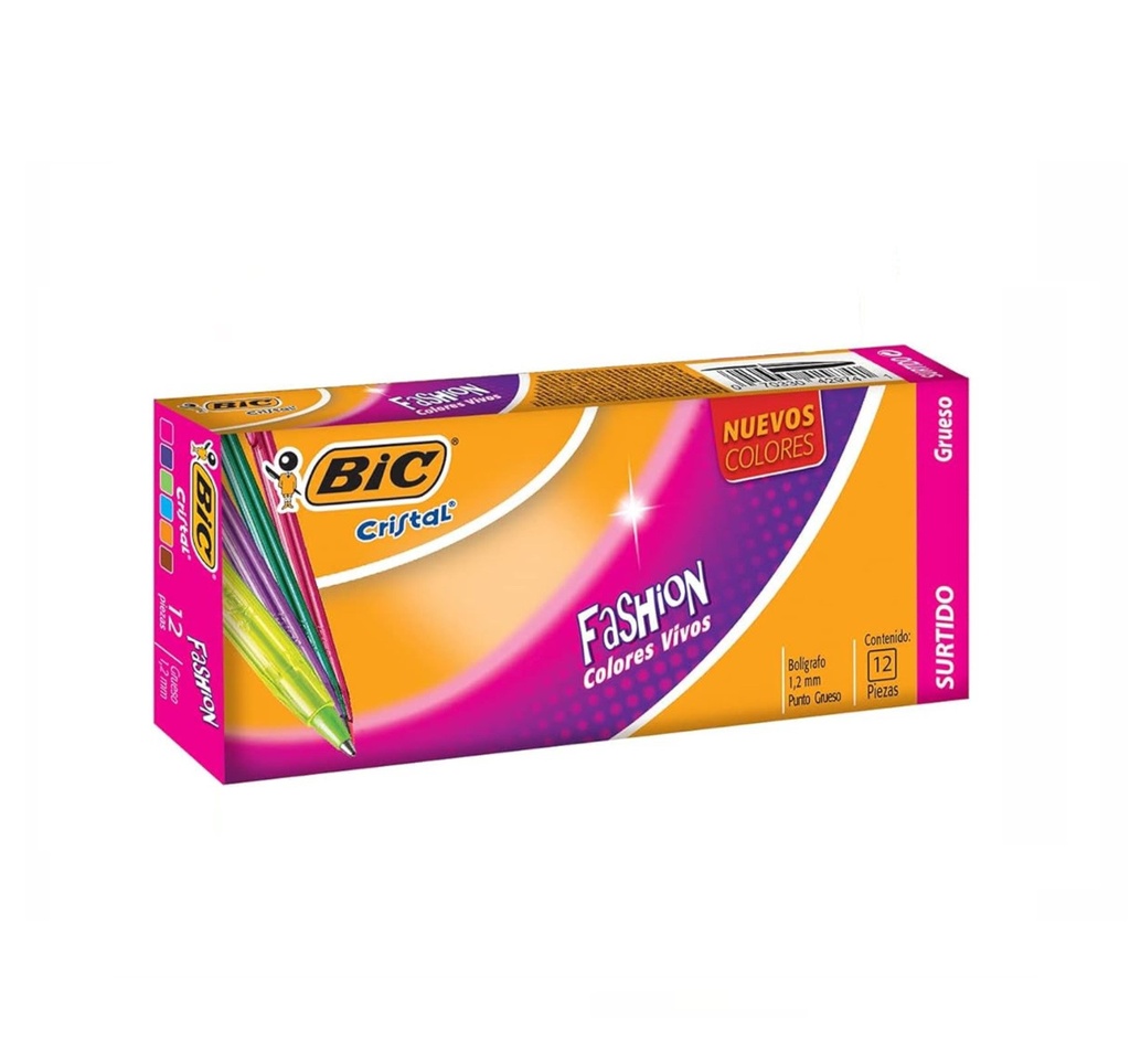 BOLIGRAFO BIC CRISTAL FASHION 1.2 SURTIDO PUNTA GRUESO