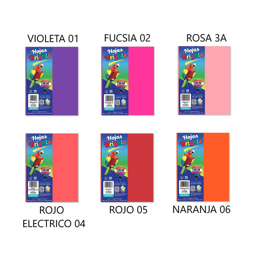[DIM0384] PAPEL BRIGHTS V.COLORES T/C 75G C/100
