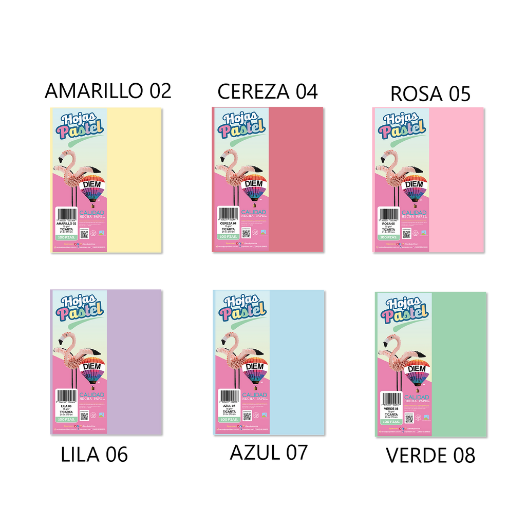 PAPEL V.COLORES PASTEL  T/C 75G C/100