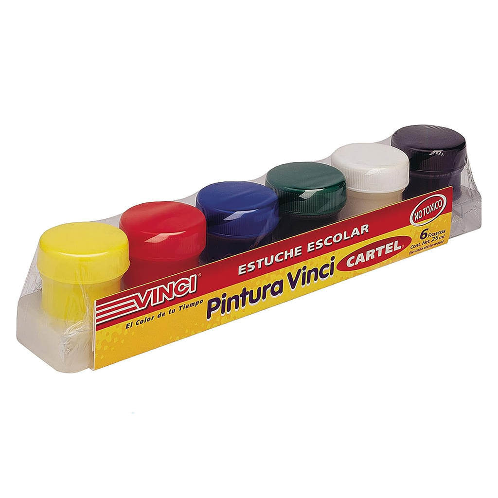PINTURA VINCI ESCOLAR C/6 COLORES