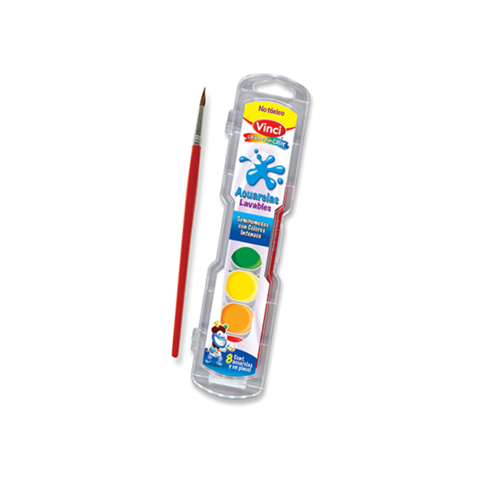 ACUARELA VINCI 6 COLORES C/PINCEL