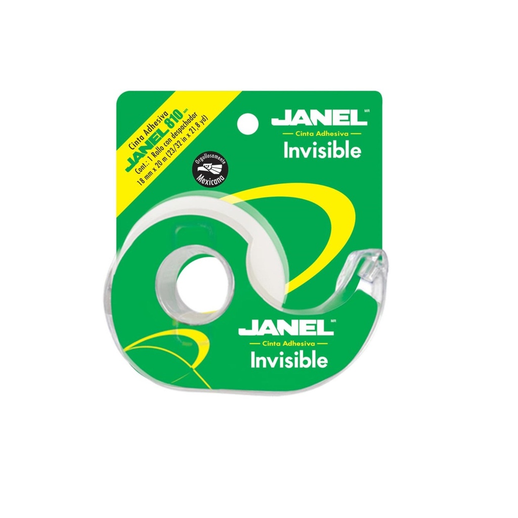 [JAN8101820100] CINTA JANEL ADHESIVA INVISIBLE 18MMX20MM C/DESPACHADOR