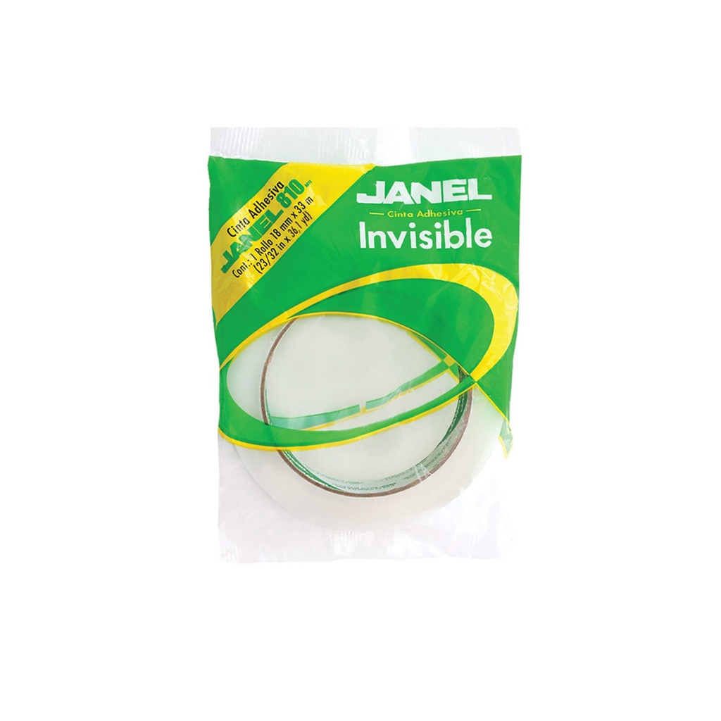 CINTA JANEL ADHESIVA INVISIBLE 18MMX33MM BOLSA