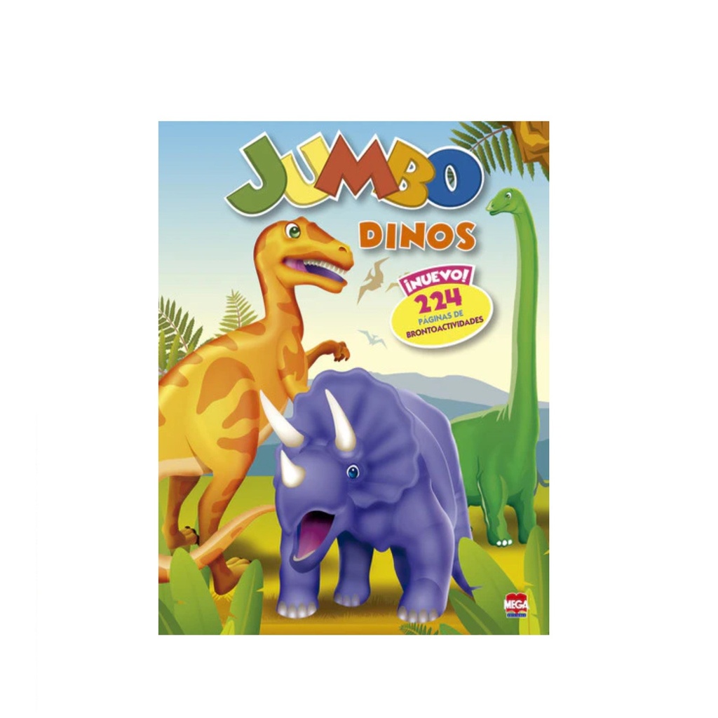 LIBRO P/ILUMINAR JUMBO DINOS Y ANIMALES C/224 PAGS MEGA LARO
