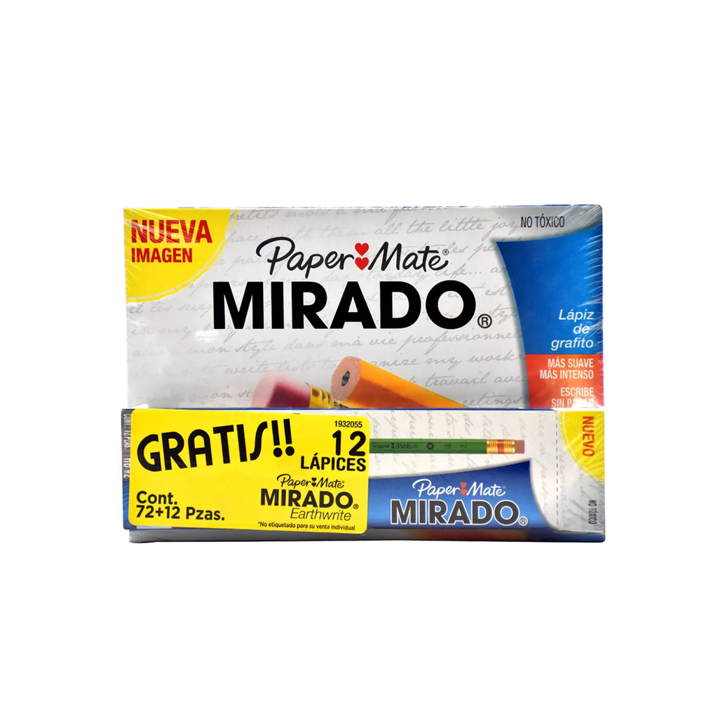 LAPIZ PAPER MATE MIRADO #2 C/72+12 GRATIS