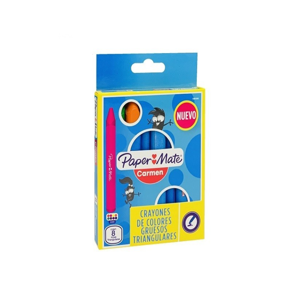 [NEW1981646] CRAYONES PAPER MATE DE COLORES GRUESOS TRAN. CARMEN C/8 PZS