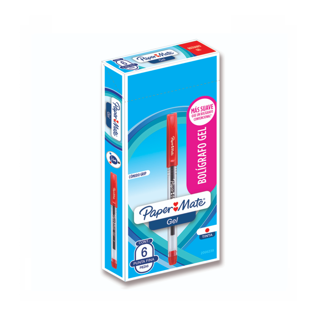 [NEW2066239] BOLIGRAFO GEL ECONOMICO ROJO C/6