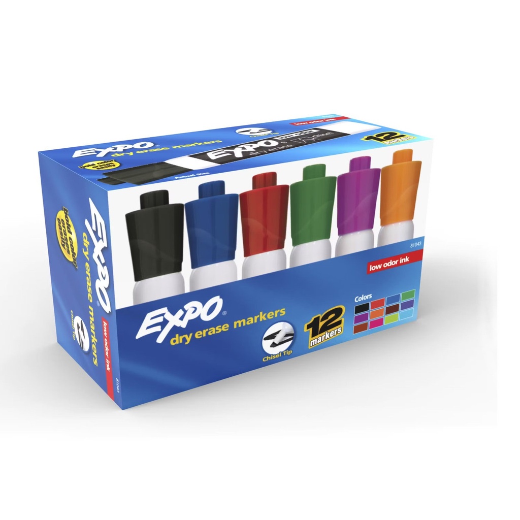 [NEW2112228] MARCADORES EXPO P/PIZARRON COLORES SURTIDOS C/12 PZA