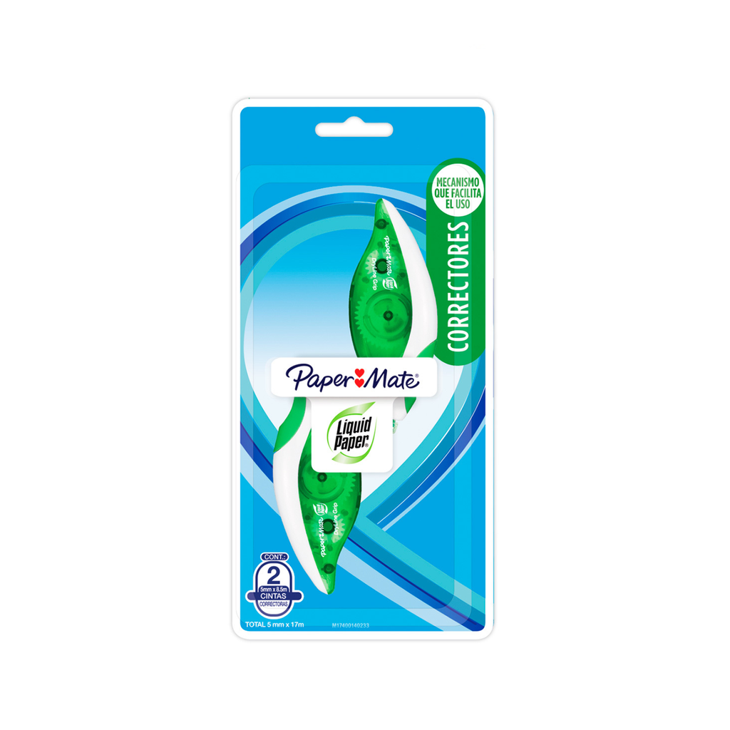 CORRECTOR CINTA PAPER MATE DRYLINE GRIP C/2PZAS