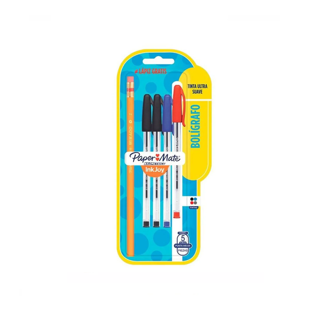 BOLIGRAFO PAPER MATE INKJOY 100ST C/5 PZS + MIRADO