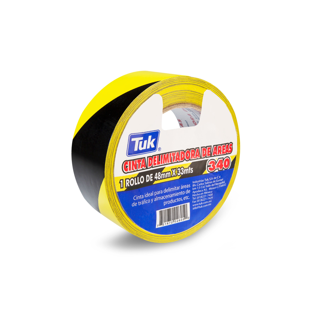 CINTA DELIMITADORA MOD.340  NEGRO/AMARILLO 48X33M TUK
